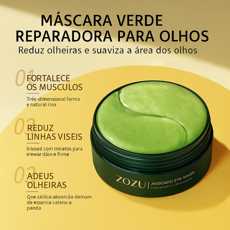 Lifting Imediato para Olhos: Máscara Ouro e Colágeno que Apaga Olheiras e Bolsas - 60 Pares
