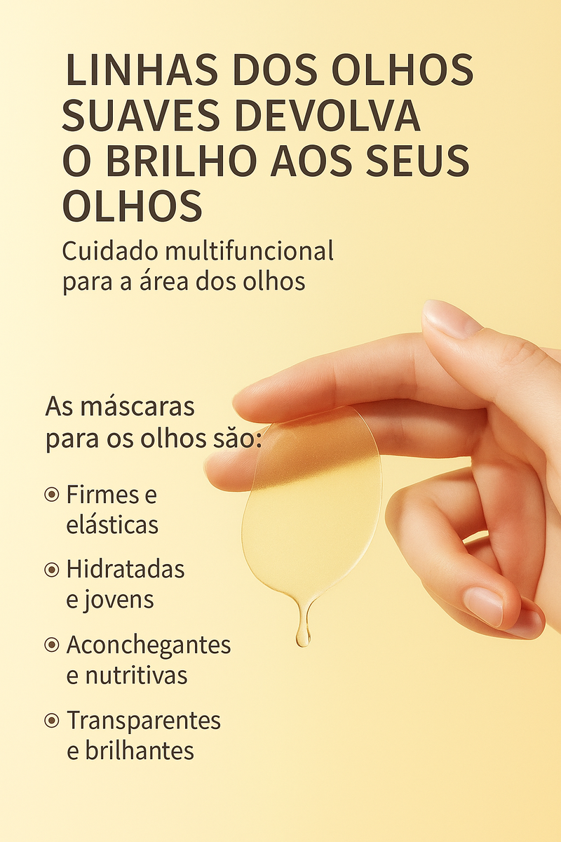 Lifting Imediato para Olhos: Máscara Ouro e Colágeno que Apaga Olheiras e Bolsas - 60 Pares